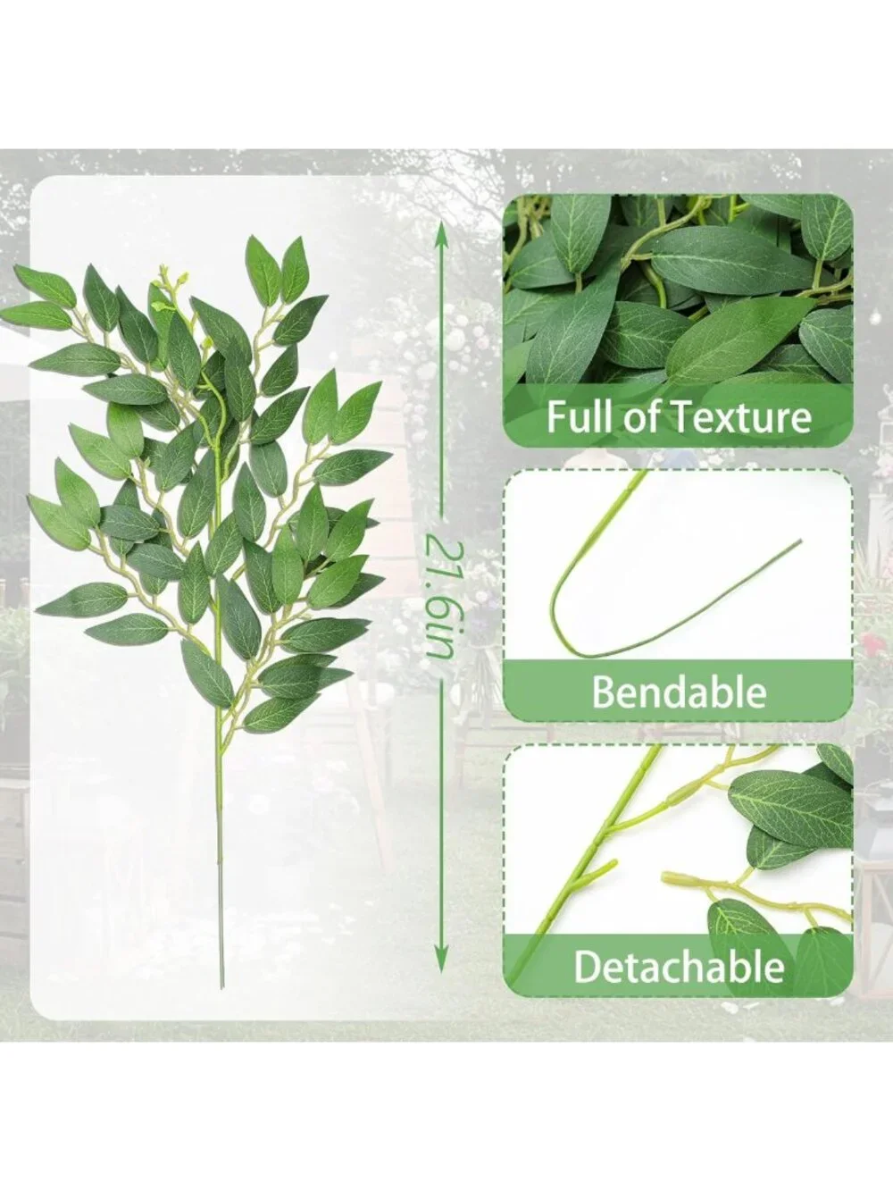 120 Pcs Bulk Artificial Greenery Stems - Lush Italian Ruscus for Home Decor